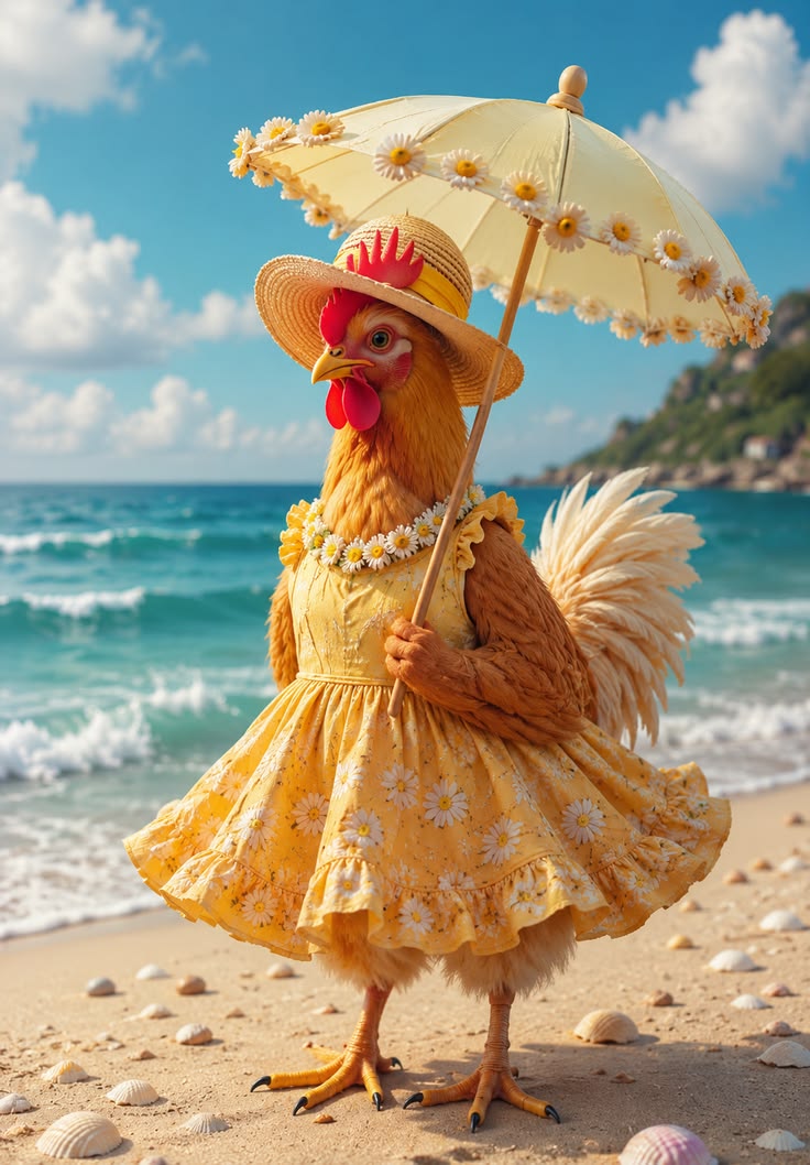 InfluentMedias's tweet photo. ☀️🐔 Beach day, but make it fabulous! 🌊👒✨

Serving sunshine, seaside vibes, and a little extra attitude—because every vacation needs a memorable look. 💛🏖️

#BeachVibes #SummerVibes #FunnyArt https://t.co/Ei6vBKbTwf