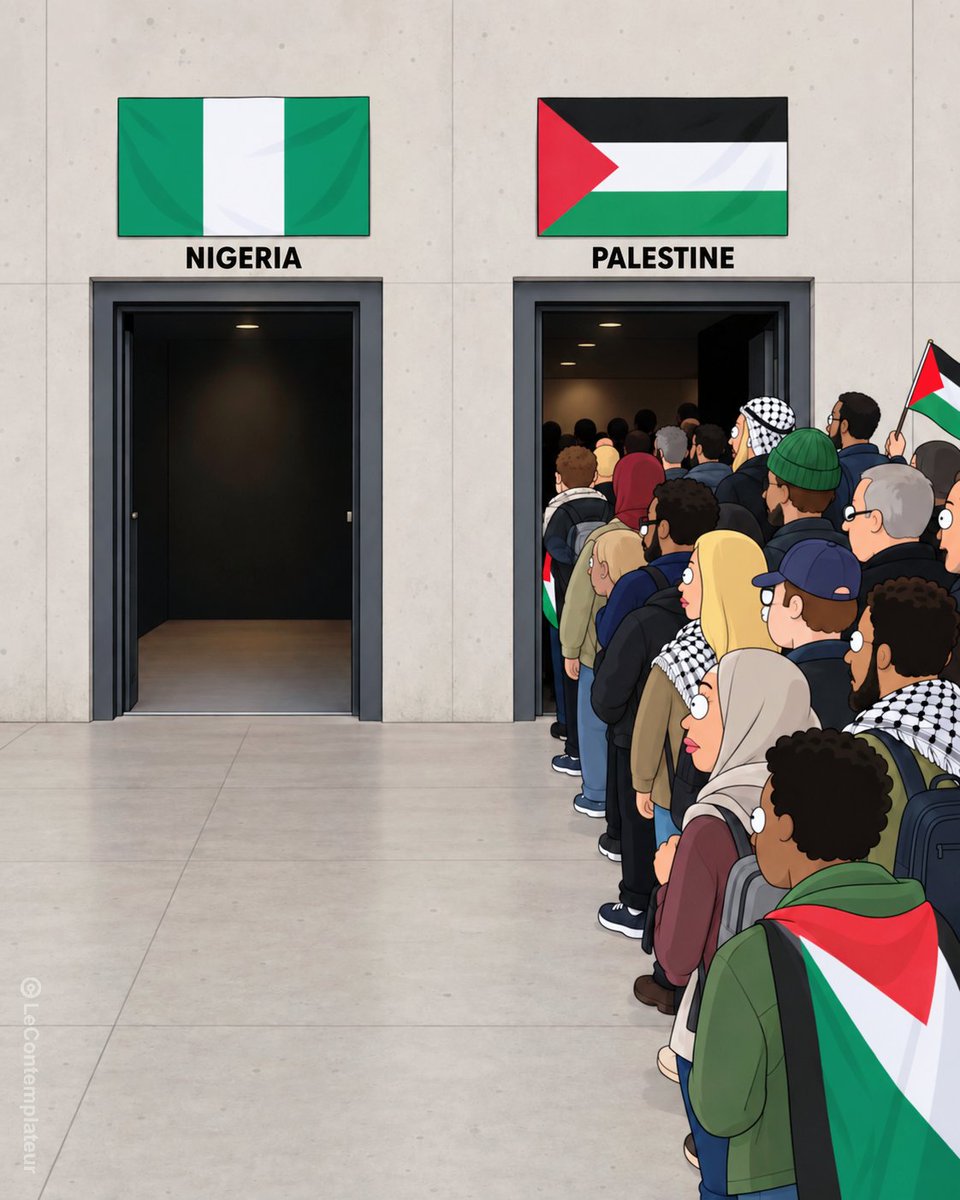 LeContempIateur's tweet photo. Cette indignation à géométrie variable en France m'écœure profondément, chez tous ces gens soi-disant de gauche, qui passent leur temps à faire la morale à tout le monde h24, 7j/7 ! 

La Palestine est partout. Drapeaux dans les bios, manifestations, slogans, plateaux télé, stories Instagram, prises de position obligatoires des influenceurs et autres célébrités. 

Et pour le Nigeria ? Absolument rien. Pourquoi ? 

Pourtant des communautés chrétiennes sont massacrées, des civils meurent, des villages sont attaqués, et pourtant le silence est assourdissant.

Des deux côtés ce sont des dizaines de milliers de morts...

Alors oui, ce sont deux situations différentes. Deux pays. Deux contextes. Deux conflits qui ne se comparent pas mécaniquement.

Mais au final, il y a quand même des êtres humains qui meurent. Point. 

Alors pourquoi certaines victimes déclenchent-elles une mobilisation quasi générale et permanente pendant que les autres suscitent l'indifférence totale ?

En réalité, il faut le dire, très honnêtement, c'est un conflit importé et beaucoup ne défendent pas une souffrance humaine, ils défendent la souffrance du moment, celle qui est devenue socialement valorisante, celle qu’il faut afficher pour montrer qu’on appartient au camp du Bien. Celle qui nous fait être accepté par le troupeau et qui nous ouvre des portes à tous les niveaux. 

Un drapeau palestinien dans une bio. Un emoji. Une story. Un slogan. Et voilà, la conscience est propre et on peut se coucher l'esprit en paix. 

Ce n'est absolument rien d'autre que  ça. Parce qu'en réalité vous ne faites absolument rien d'autre pour aider les Palestiniens.

Mais lorsqu’une autre population est massacrée loin des projecteurs, plus personne.

Et c’est ça qui me dégoûte profondément chez ces gens... Ils se drapent de morale pour l’image. Ils ne savent faire que ça, tout le temps...

Parce que si ton empathie est réellement universelle, elle ne devrait pas dépendre du peuple en question, de la zone géographique, de la religion des victimes, du sujet qui domine les médias ou de la cause devenue tendance... 

Soit la mort d’innocents te révolte. Soit elle ne te révolte pas tant qu'elle ne t'apporte rien socialement.

Et dans ce deuxième cas, ce n’est pas de l’humanisme. C’est une abjecte hypocrisie.