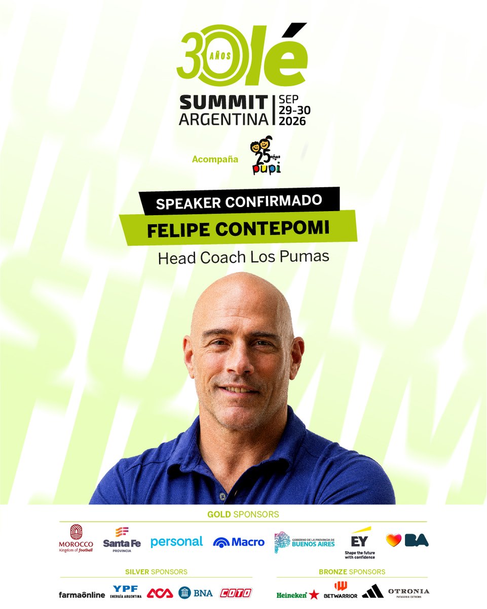 DiarioOle's tweet photo. 🔥🎙️ Te presentamos algunos de los speakers que nos acompañarán en el Olé Summit: Pupi #Zanetti, Nery #Pumpido, Felipe #Melo y Felipe #Contepomi
📌🗓️ ¡No te lo podés perder! 29 y 30 de septiembre en la Usina del Arte.
✏️ Anotate en https://t.co/MnnGmtd1fU https://t.co/IhbLScUb3n