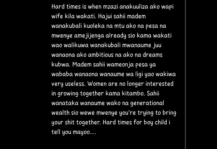 NairobiWhispers's tweet photo. Hard times is when... https://t.co/Me95EIW00O