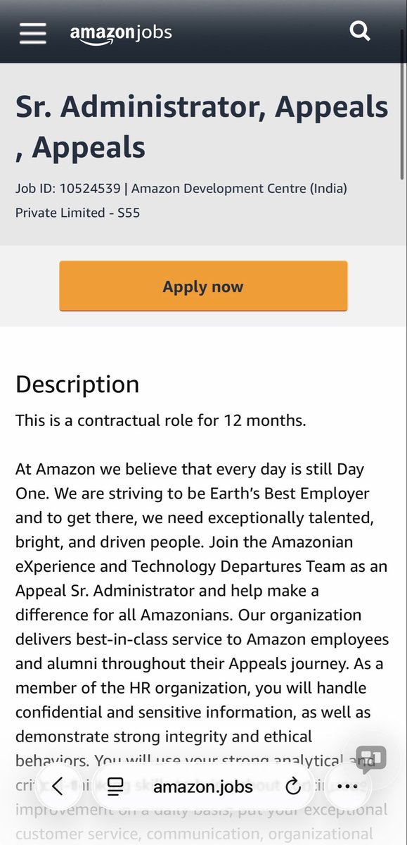 PlumbNick's tweet photo. UPDATE: This gets better.

On August 31, Washington received Amazon’s WARN notice for another 121 layoffs.

Then on September 1, literally the next day, Amazon posted new jobs in INDIA for the Amazonian eXperience and Technology Departures Team.

In other words, the same Departures organization whose director is signing American layoff notices is actively adding headcount in India.

Including people who will work on Appeals for departing Amazon employees.

Amazon’s own job posting explains the role:

“Our organization delivers best-in-class service to Amazon employees and alumni throughout their Appeals journey. As a member of the HR organization, you will handle confidential and sensitive information, as well as demonstrate strong integrity and ethical behaviors.”

You really cannot make this up.

August 31: Vani’s name goes on a government notice documenting another round of American job losses.

September 1: Amazon starts advertising more jobs in India for the Departures organization she leads.

An Immigrant from India signs the WARN notice.

America loses the jobs.

India gets jobs.

And when an employee wants to appeal what happened, an Indian, in India handles the appeal - but they’ll do it while ‘demonstrating integrity and strong ethical behaviors.’

“Earth’s Best Employer” 🤡
