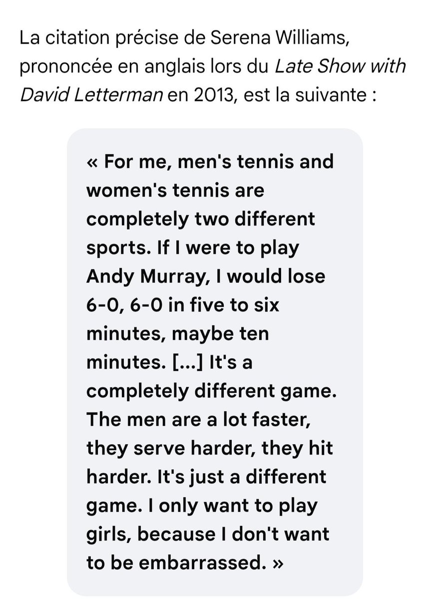 vicrosoft's tweet photo. Esto decia Serena Williams hace unos años sobre el tema picante del Nacho Buse.

La verdad es ajena al ojo común. https://t.co/Ujz7wSY9FK