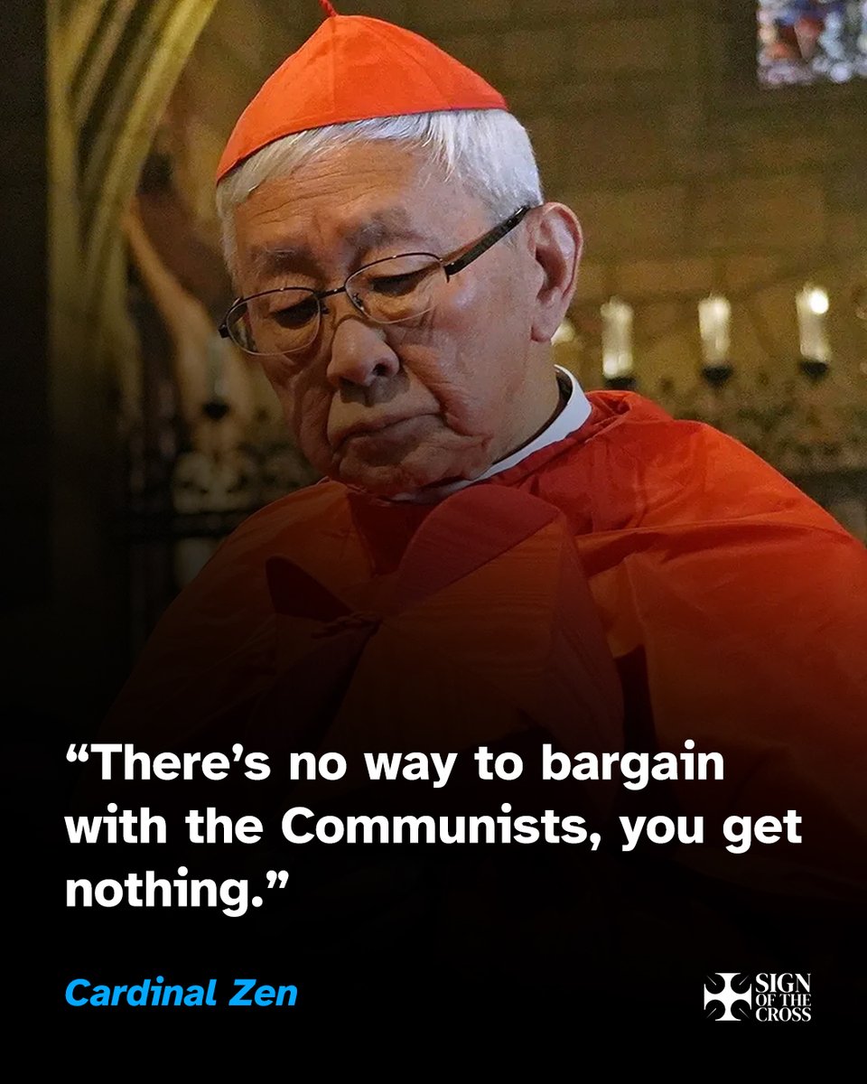 CatholicSOTC's tweet photo. Cardinal Zen: "There's no way to bargain with the Communists, you get nothing." https://t.co/zwVNEl5JGO