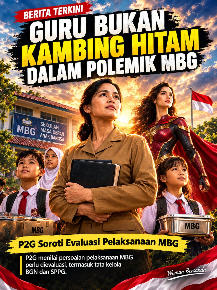 WomanBersabda_'s tweet photo. Jangan Manja! Kepala BGN Ingatkan Evaluasi, P2G Malah Serang Pemerintah

BGN minta komitmen lapangan demi murid, P2G malah bikin narasi defensif. Urusan gizi anak kok malah dipolitisasi?
#JagaIndonesia #KawalMBG #P2G #GuruPelindungAnak https://t.co/ZQUBWCO8E5