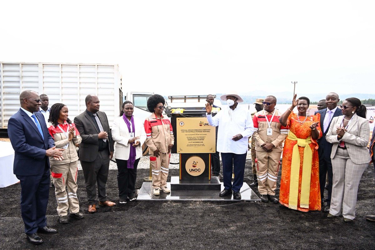 NRMOnline's tweet photo. President @KagutaMuseveni has today presided over the groundbreaking ceremony for the construction of the 320-million-litre Kampala Storage Terminal in Mpigi District, describing the project as a major milestone in strengthening Uganda’s petroleum security and capacity to supply fuel to domestic and regional markets.
