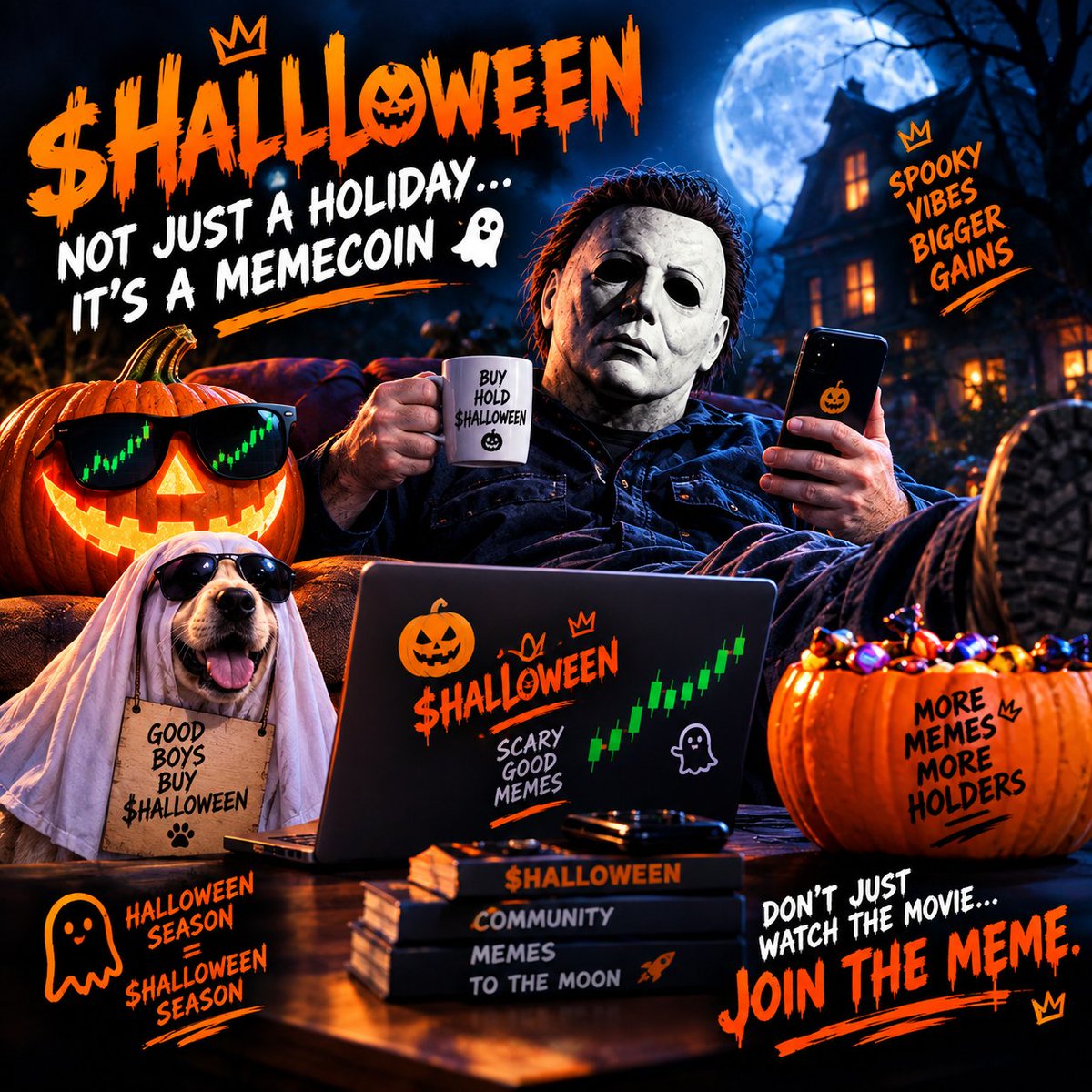 teebest252's tweet photo. 🎃👻 Halloween isn’t just a holiday… it’s a whole meme!

While everyone is looking for ghosts, we’re looking for the next $HALLOWEEN meme. 😂🎃

👻 Spooky vibes
🎃 Crazy memes
🔥 Strong community energy

Don’t just watch the movie… JOIN THE MEME.

$HALLOWEEN 🎃👻
More memes. More vibes. More Halloween. 🧡🖤

@HalloweenMCX