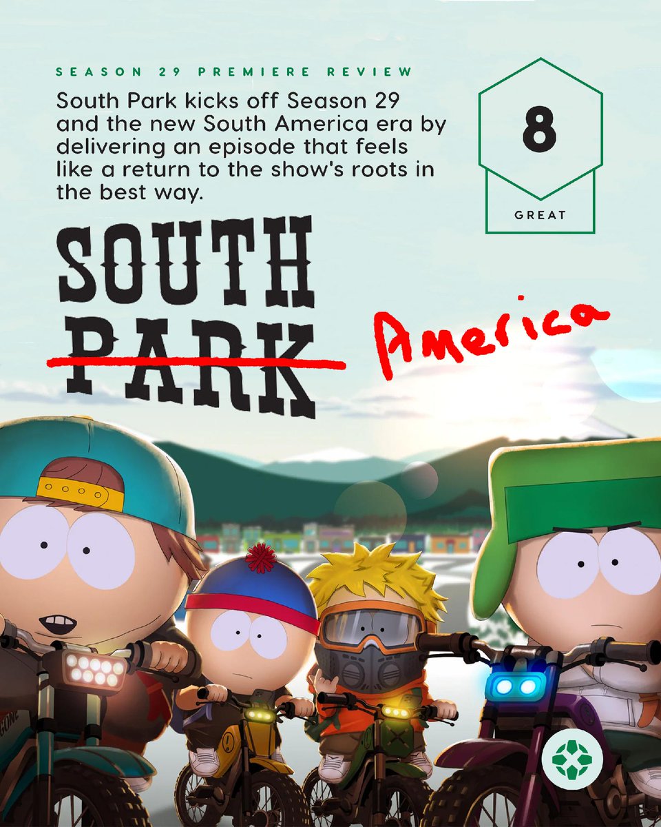 IGN's tweet photo. Whether you prefer to call it South Park or South America, Season 29 is off to a pretty strong start.

Our premiere review: https://t.co/kty3CbsCUe https://t.co/nDO3BUh1sZ