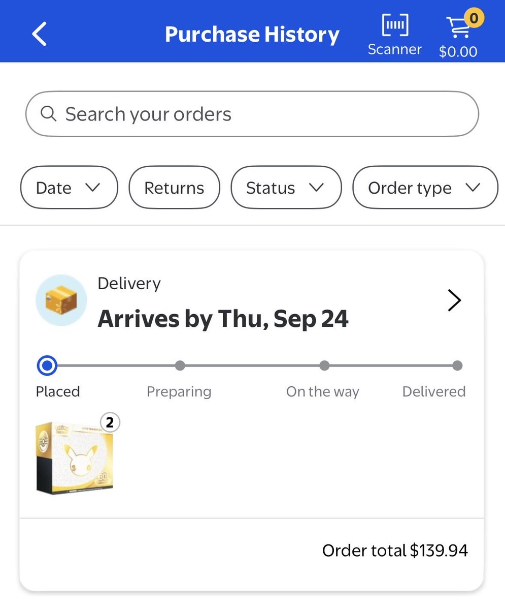 Tekato_mon's tweet photo. @PokemonRestocks not sure why mine was so much later than others but i received my confirmation email from walmart about 45 minutes ago https://t.co/GLmUAabNuf