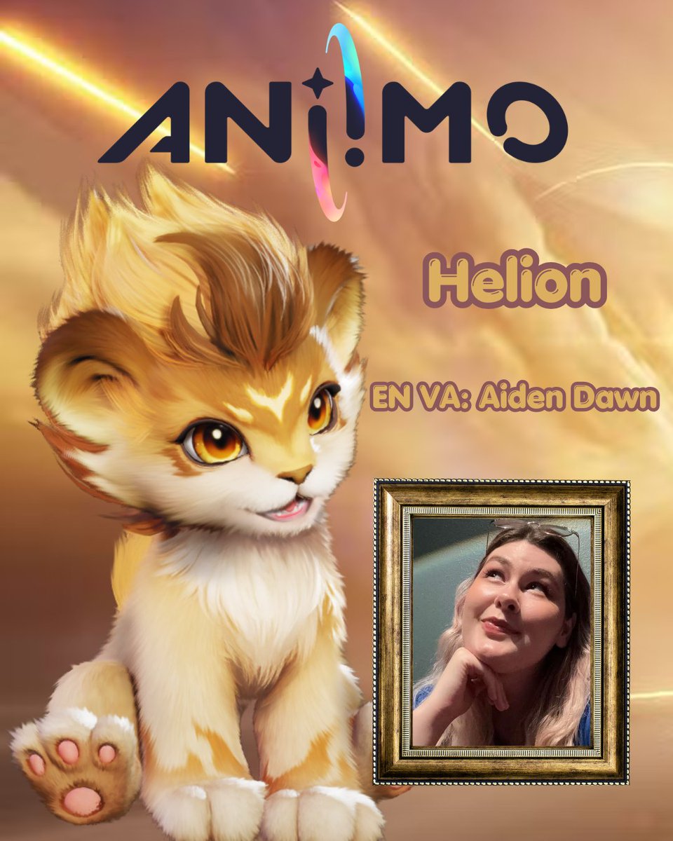 aiden_dawn's tweet photo. 💛✨ Aniimo is officially LIVE! ✨💛  

"I'm Helion! God of the Sun and Might!" 🦁

It is such a huge honour to be part of the cast of @Aniimo_EN and to be playing this adorable lil guy. He must be protected at all costs! 

To those joining us on this journey - Welcome to Idyll! https://t.co/qGzXEo3qP1