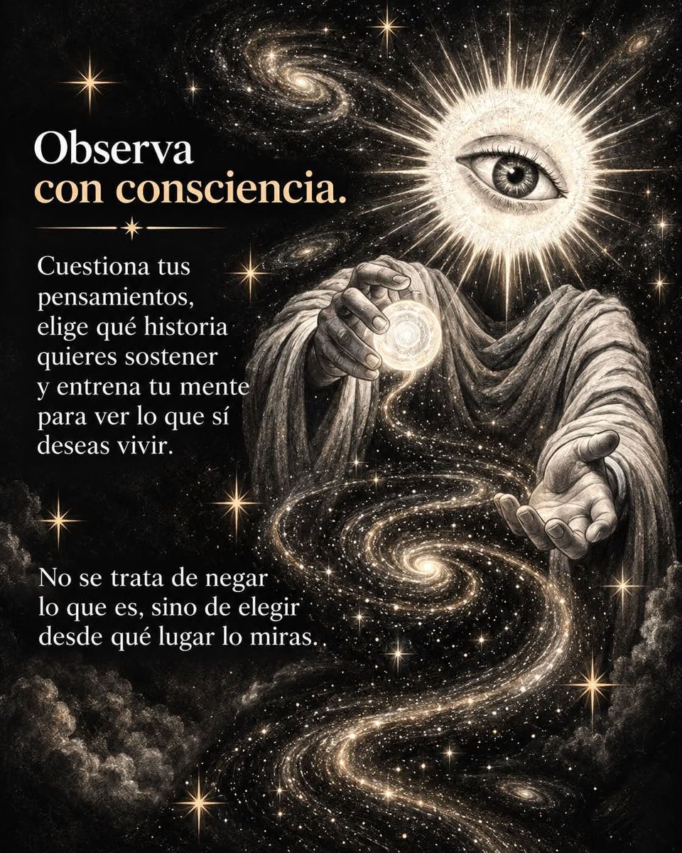 suaVe_teRNuRa's tweet photo. ✨ " TU REALIDAD CAMBIA CUANDO CAMBIA LA FORMA EN QUE LA OBSERVAS.

Aquello en lo que colocas constantemente tu atención comienza a ocupar más espacio en tu experiencia. 

No se trata de negar lo que sucede, sino de preguntarte:

¿Desde dónde estoy mirando mi vida?

¿Desde el miedo o desde la posibilidad?

¿Desde la carencia o desde la confianza?

¿Desde mi pasado o desde la versión de mí que estoy eligiendo ser?

Tu atención es energía. 

Tu percepción es un filtro.

 Y cuando cambias la mirada, empiezas a descubrir posibilidades que antes no podías ver. ✨

Hoy observa tus pensamientos… 

sin juzgarlos. 

Y elige conscientemente cuál quieres seguir alimentando." 

Amor Puro