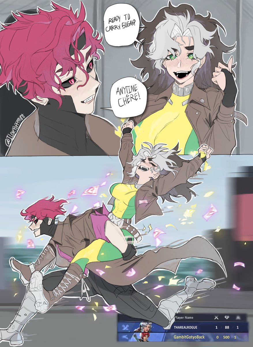 ILovepepprmint's tweet photo. Rogue and Gambit https://t.co/0tlcXmy93r