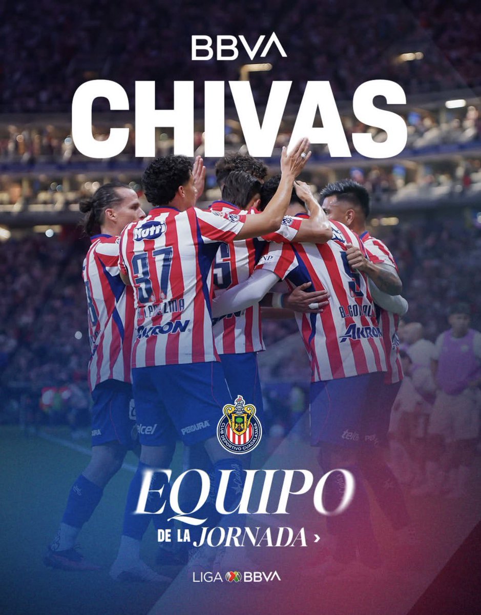 ChivasXtra_'s tweet photo. 🚨𝗕𝗥𝗘𝗔𝗞𝗜𝗡𝗚: Chivas fue elegido como el equipo de la Jornada 8. https://t.co/P3u4VzGoIW