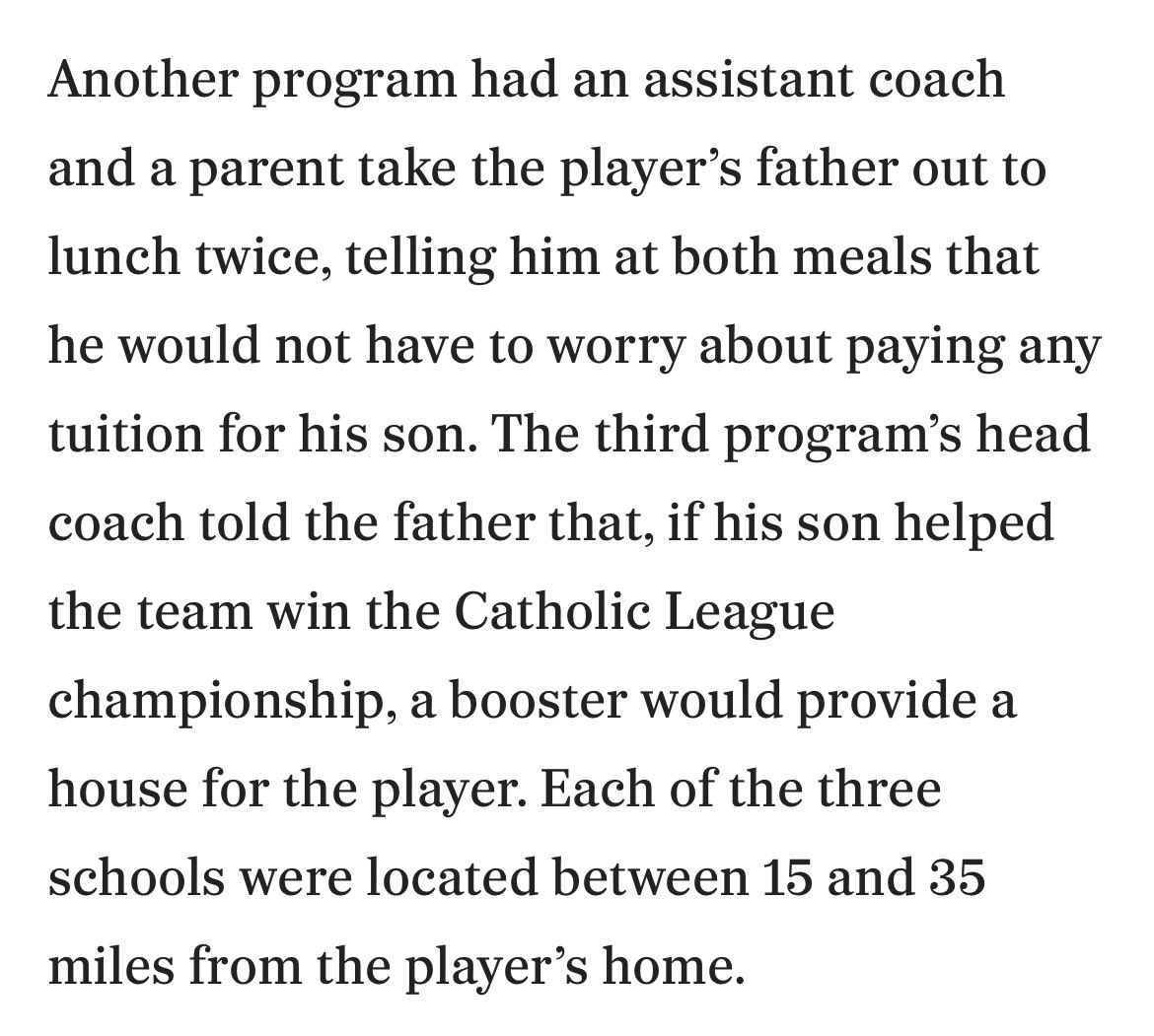 MikeSielski's tweet photo. According to @PIAASports bylaws, recruiting isn’t allowed at any school: public, private, charter. But several public-school coaches believe programs throughout the Philadelphia Catholic League are bending or breaking the rules.
Full story in next tweet.
@mwhiteburgh https://t.co/4tOgKxYq1y