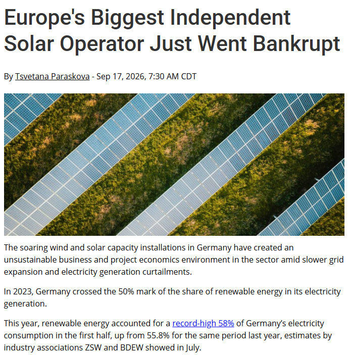 DanbQc's tweet photo. 🇩🇪
Le plus grand opérateur solaire indépendant d'Europe vient de faire faillite.
@FNLfreedomnews https://t.co/yWpxvLFKrn
