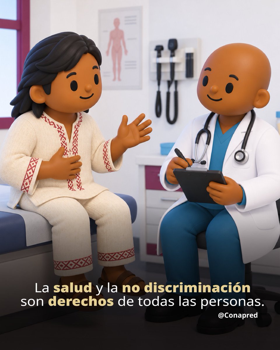 CONAPRED's tweet photo. Todas las personas tienen derecho a una atención médica digna sin importar origen, género, orientación sexual u otra característica. 

#MéxicoEsDerechos https://t.co/o5Fluihs1x