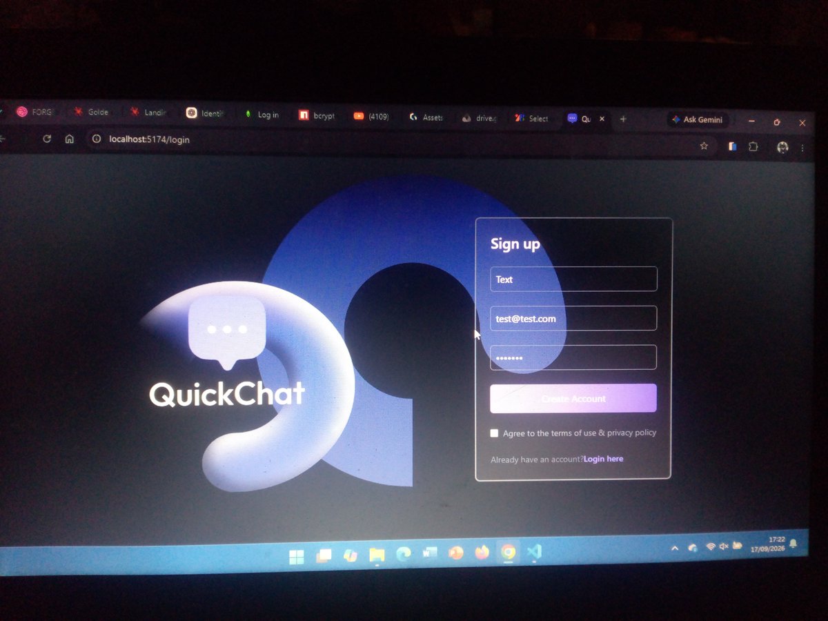 olamidepauk's tweet photo. Today was all about building the login and signup container for my chat application using states(react's usestate) after building the home page! Funny thing is I haven't even started building the backend yet 😂. We keep building, we keep pushing 🔥🚀 https://t.co/Bx0idaiXjL