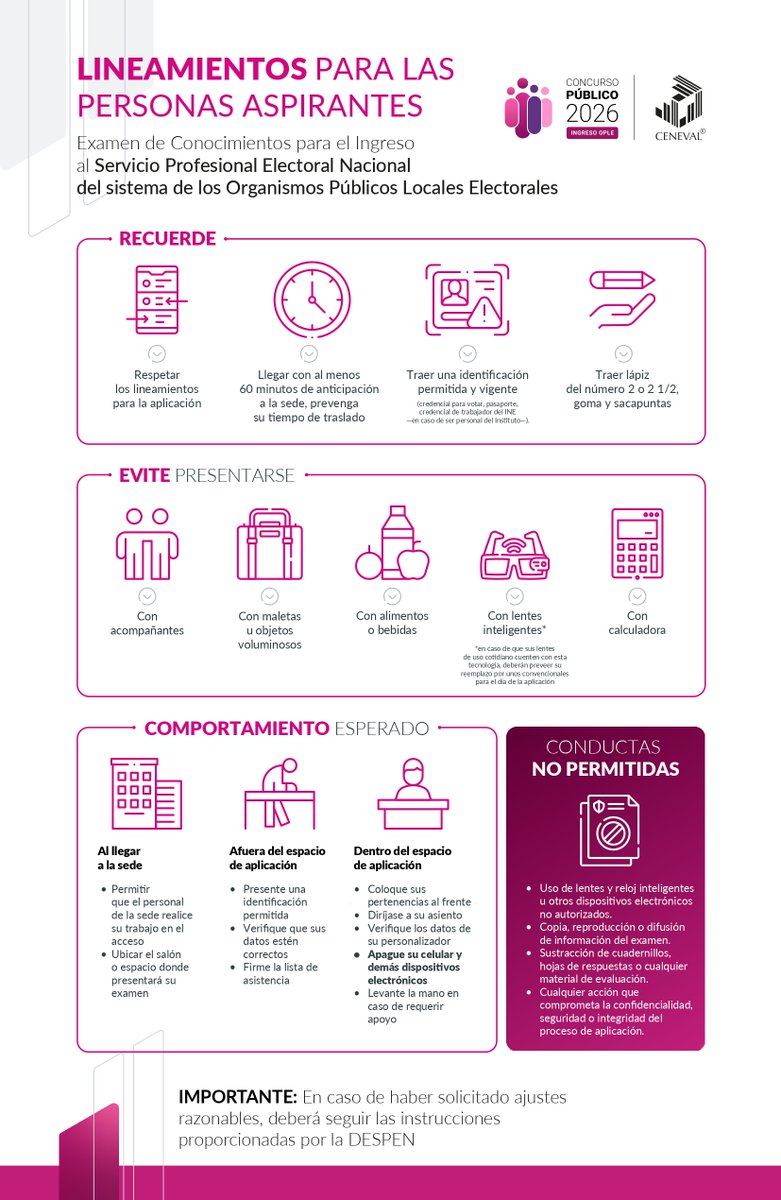 INEJALISCO's tweet photo. Si vas a presentar su examen de conocimientos este sábado 19 de septiembre para el "Concurso Público 2026 Sistema OPLE"
No dejes pasar la siguiente información. https://t.co/XTq3rbrq2y