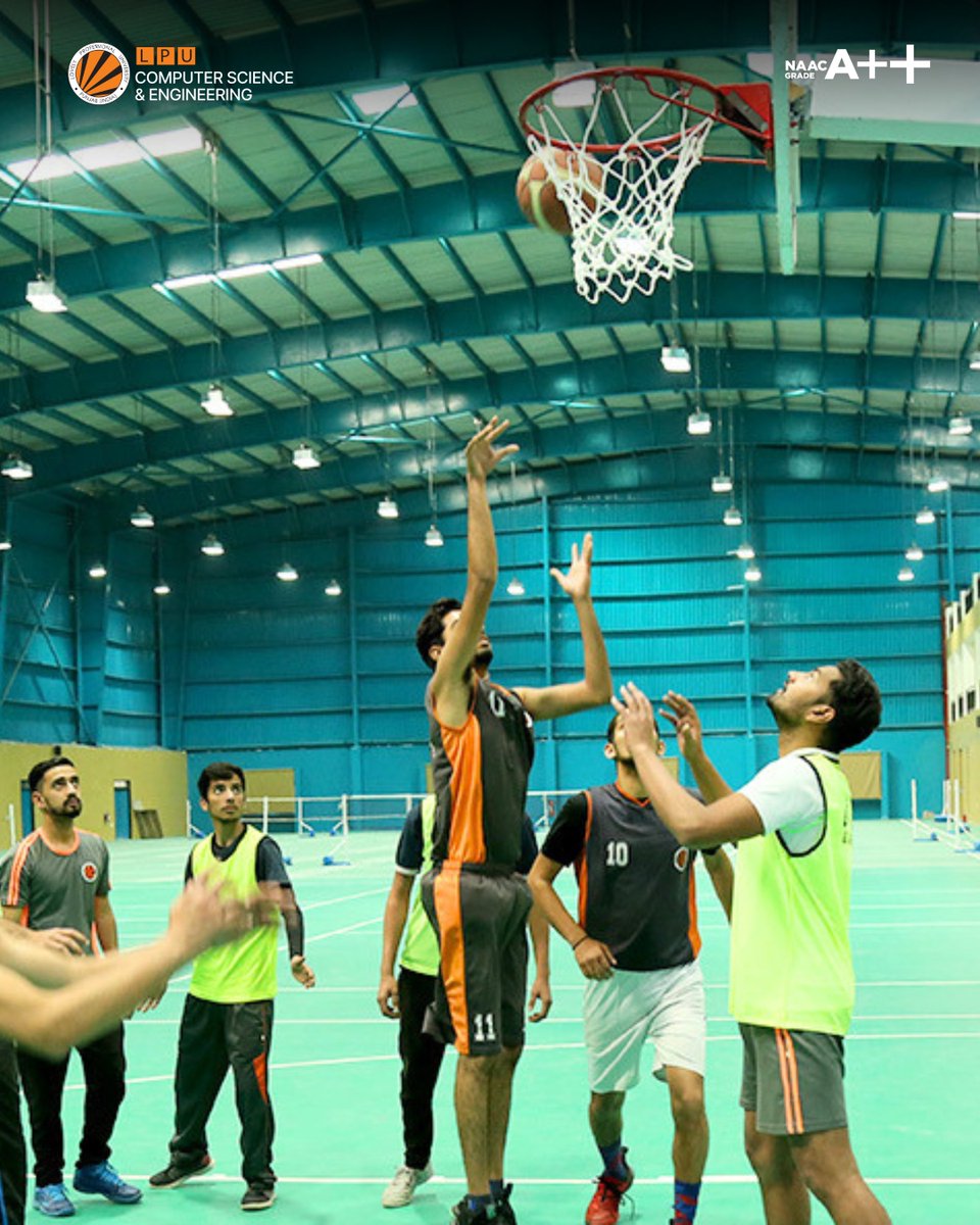 scselpu's tweet photo. Game on. 🏀 
Because CSE life isn’t just about screens, code, and deadlines - sometimes, it’s about stepping onto the court and playing your heart out.

basketball, campus life, student life, sports, teamwork, CSE LPU, LPU

#CSELPU #LPULife #CampusLife #Basketball #StudentLife https://t.co/k1j48P8NNT