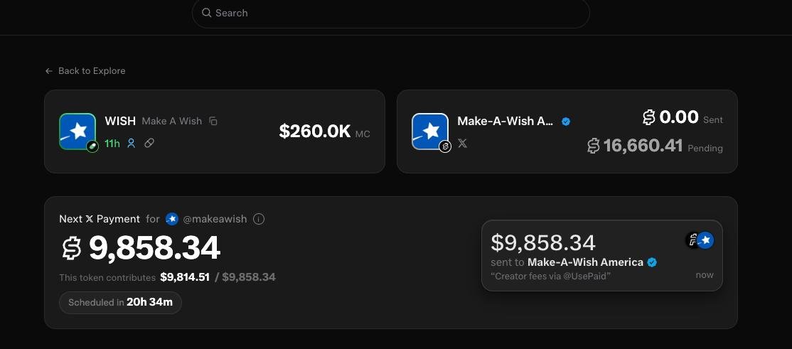 xt_tries's tweet photo. Top charity coin on @UsePaid launchpad right now

This is an S-tier use case for UsePaid which I'm sure @nikitabier & the paid devs would stand behind. Nikita basically already endorsed Paid and holds some. 

Combining @XMoney & @UsePaid & @MakeAWish & @Solana to  create life-changing wishes for kids, god willing.

Paid has alot of potential from here and the eventual butterfly effect will be insane ; bags but on steroids

Therefore it makes complete sense for a charity coin to be the top runner on paid, and as we grow our community and get into contact w the launchpad this will expand.

5 figs sent, and another ~$10,000 is due to send in less than 24 hours.

Let's change lives with $WISH