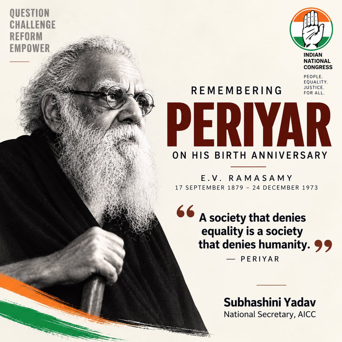 SubhashiniSY's tweet photo. Remembering Periyar! 🙏🏻 https://t.co/kPzaLhVxW1