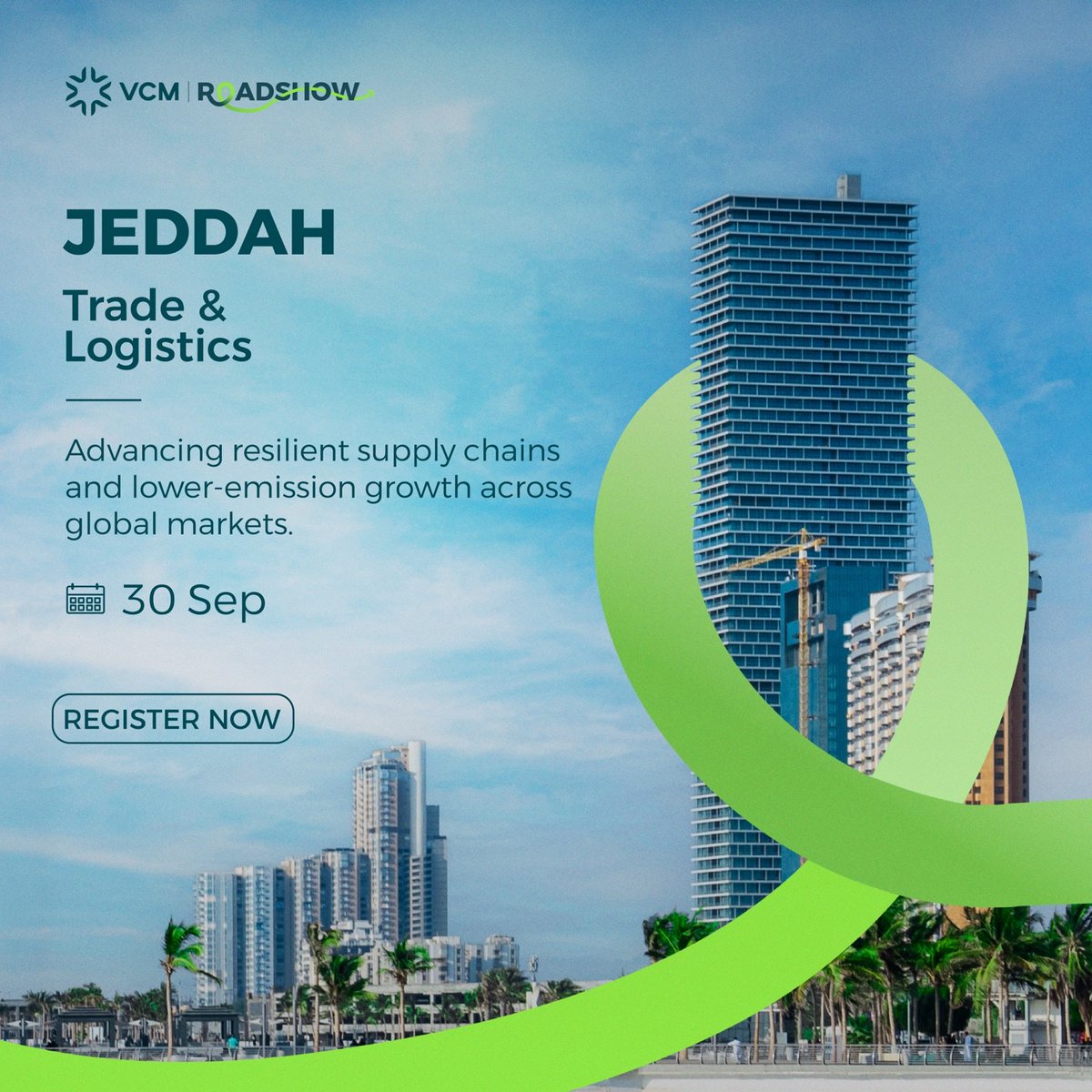 vcm_en's tweet photo. The #VCM Roadshow is approaching Jeddah.
Be part of the conversation bringing businesses, partners and sustainability leaders together to explore credible climate action and the future of carbon markets.
Secure your place today.
https://t.co/J2ydLMK2bK
#VCMRoadshow #CarbonMarkets