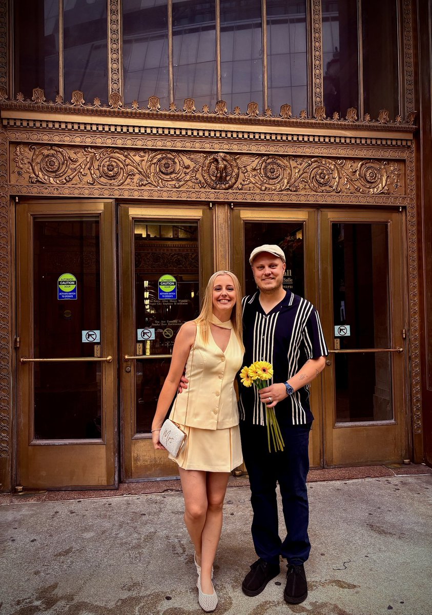 BritishOrioles's tweet photo. After almost 20 years together, yesterday I had the greatest honour of my life by marrying my true love Emma at City Hall in Chicago. The luckiest man alive. 

🤍👰‍♀️🤵🖤 https://t.co/mPWB25qegy