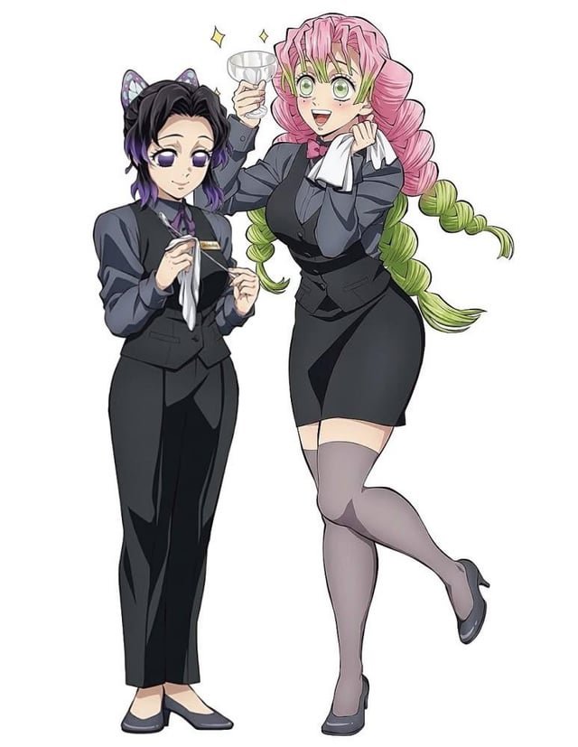 Juentien21's tweet photo. I’d like to write about the parallels between Mitsuri and Shinobu for a friend @afterosuilen_.

The most obvious parallel, of course, is that both are women, members of the Demon Slayer Corps, and Hashira.

Both share the experience of being labeled "weak" by parts of the fandom, which is complete nonsense; there is a reason why Mitsuri and Shinobu became Hashira.

Mitsuri possesses immense strength and can hold her own against Upper Moon 4’s Emotion, Zohakuten. She also plays a crucial role in the battle against Muzan, where every attack and every second counts.

Shinobu, on the other hand, kills her opponents using poison. She devised an entirely new method of killing, the only one to do so in a thousand years, and played a important part in the deaths of both Muzan and Doma.

Therefore, neither of them is weak.

Another similarity is that both put on a facade to please others or to honor a memory.

Shinobu always wears a smile because her sister loved her smile. She tries to fulfill her sister's wish of befriending demons, even though it goes against her own nature. She also adopts her sister's mannerisms. However, she reveals her true self during conversations with Tanjiro and in the fight against Doma.

Mitsuri once wanted to change her appearance and lose weight after being criticized by a fool; she felt ashamed of her huge appetite and her strength. Ultimately, she learned to accept herself before making the mistake of marrying someone for the wrong reasons.

Both are compassionate and care for others; they gave Nezuko and Tanjiro a fair chance during the Hashira meeting and were quick to trust them. They became Demon Slayers to protect others.

While Shinobu provides medical treatment and care for others, feeling both unimaginable rage and deep compassion for the victims of demons. Mitsuri looks after her friends and colleagues and enjoys cooking for them. She, too, harbors anger toward the demons.

Another parallel is that both Shinobu and Mitsuri struggle with self-doubt.

Shinobu has serious doubts about herself because she is very petite and unable to decapitate demons, which makes her feel inferior to her sister and other Slayers.

Mitsuri, on the other hand, represents the exact opposite. She questions whether it is acceptable for a woman to be so strong and worries about it.

Family was very important to both of them. They shared good, loving relationships with their parents and siblings. Another sad similarity is that both of them die during the decisive battle. However, both are reincarnated and go on to live happy lives free from demons.

Mitsuri and Shinobu like each other and get along well. For instance, Mitsuri introduces her to Western cuisine and confides her worries in her, while Shinobu lifts her spirits; the two share a strong friendship💜🩷.

I hope you enjoyed this; a post about Kagaya is coming tomorrow.
#KimetsuNoYaiba #KnY #kny #DemonSlayer #Shinobu #Mitsuri #ShinobuKochou