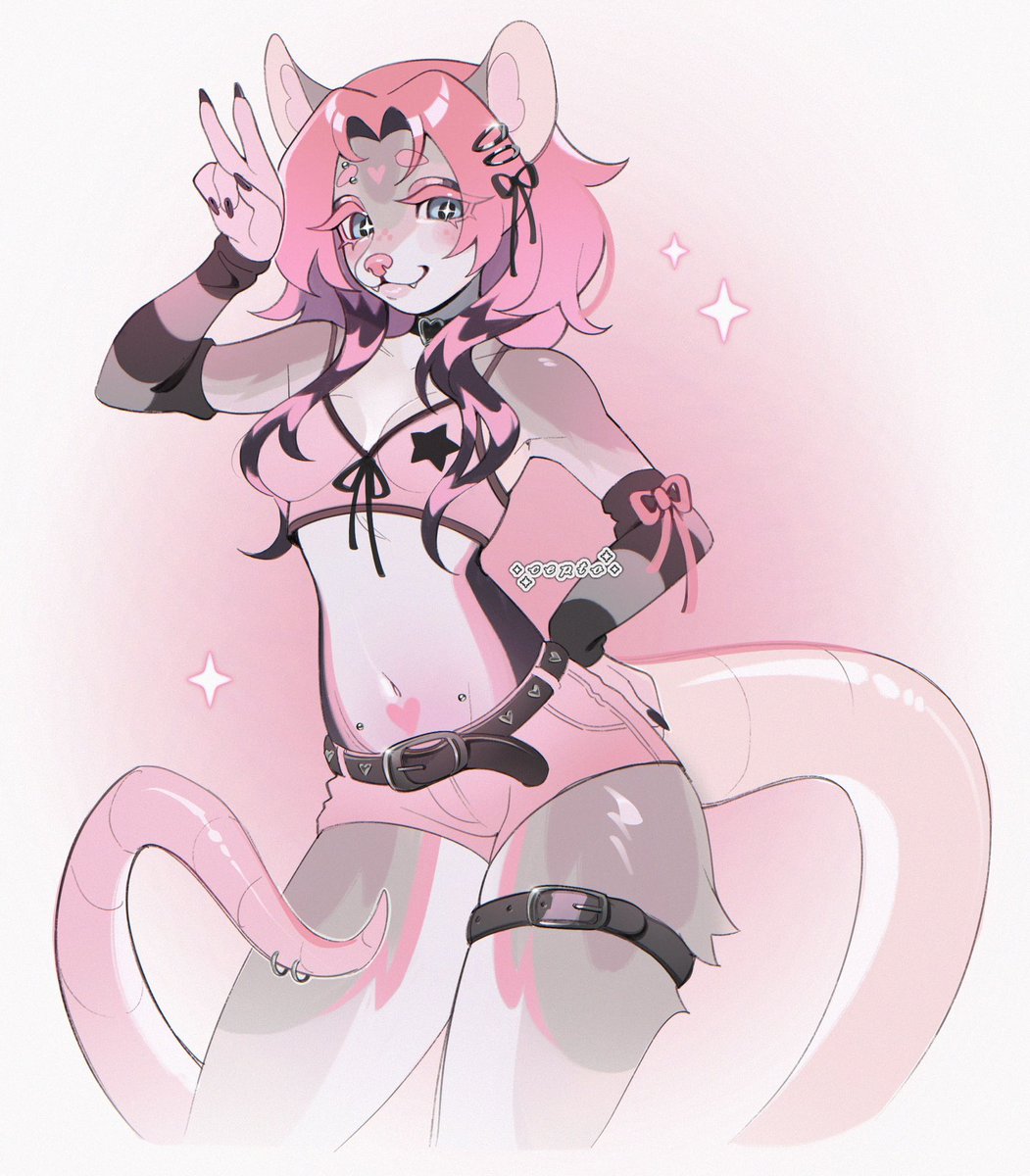 cepto_k's tweet photo. Opossum in pink!! 💗 https://t.co/LcaTIkErov