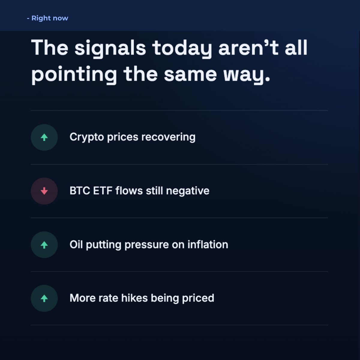 MLTech's tweet photo. 📊 Bitcoin rallied after the Fed hiked rates.

We’re watching how crypto prices, ETF flows, inflation expectations, rates and liquidity evolve from here.

Swipe through for the 2022 comparison and what the current setup looks like. https://t.co/phdLQM2SLR