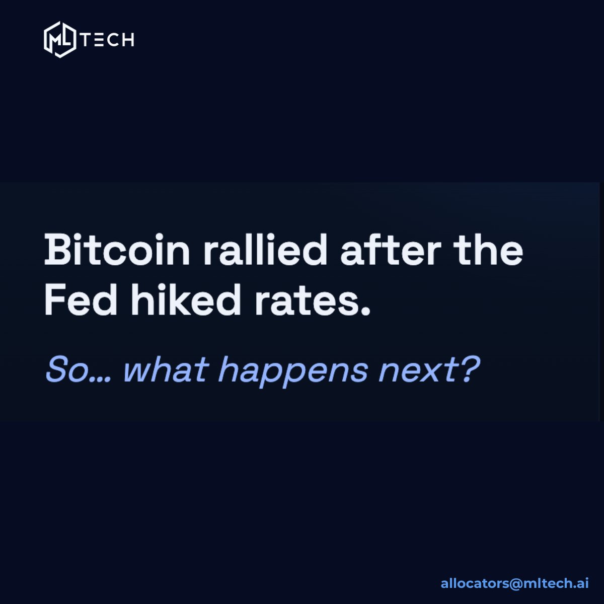 MLTech's tweet photo. 📊 Bitcoin rallied after the Fed hiked rates.

We’re watching how crypto prices, ETF flows, inflation expectations, rates and liquidity evolve from here.

Swipe through for the 2022 comparison and what the current setup looks like. https://t.co/phdLQM2SLR