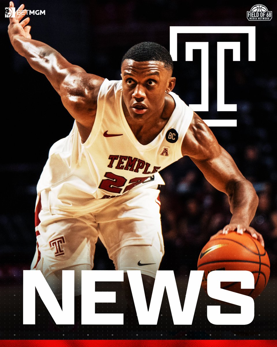 TheFieldOf68's tweet photo. NEWS: Derrian Ford is returning to Temple for a fifth year of eligibility, the program announced.

Ford led the Owls in scoring last season, averaging a career-high 18.1 points per game. https://t.co/IPG35vnt1f