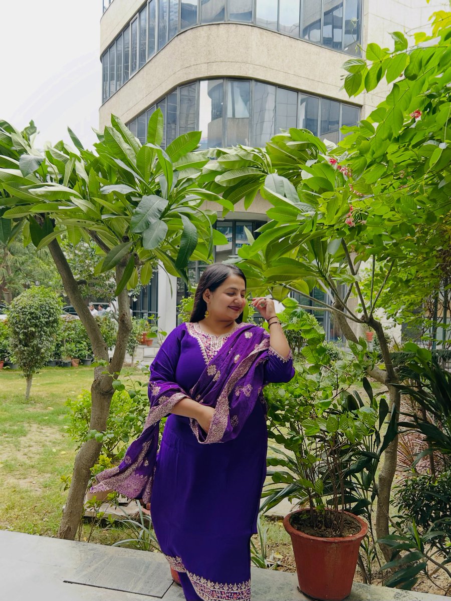 LeanoraMcnay's tweet photo. Just me, lost in my own little moment 
Desi elegance, served with a smile 
Purple looks better when the mood is this pretty 
A little sunshine, a little shyness, and a lot of me https://t.co/s9zeenlOJv