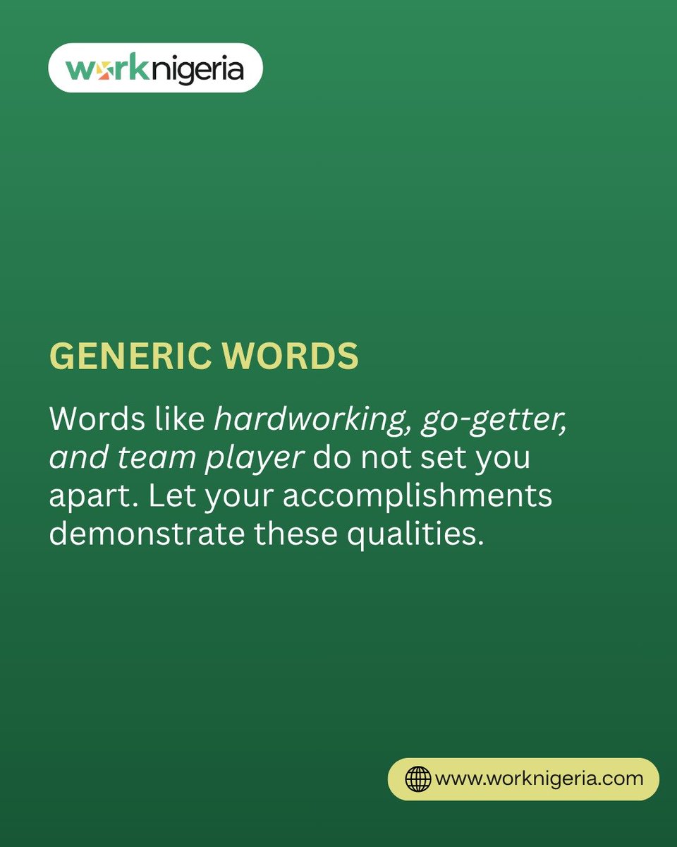 worknigerialtd's tweet photo. Your CV should do more than list your job history, it should make a case for why you are the right hire.

Review each section carefully. Keep what strengthens your case, cut what does not, and make sure recruiters can see your value at a glance. https://t.co/9wLGzXoAPo