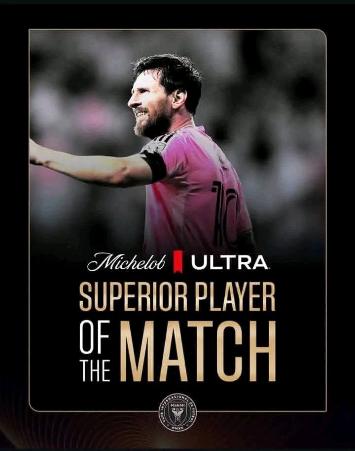 SMusunda0435's tweet photo. What is common in all these pictures?

The sponsor: Michelob ULTRA. 🍺

- The same sponsor that gave Messi the MOTM award in every World Cup match.

- The same sponsor that said Messi settled the GOAT debate.

- The same sponsor that organized this Campeones Cup for Messi and declared him the superior player of the match.

His fans will tell you, “It’s just a sponsor.” But why is this the only sponsor that appears everywhere around Messi?

Because Messi is their brand ambassador.

Now you’ll say, “What’s wrong with being an ambassador?”

Well, this isn’t just a normal company.

They promote alcoholic drinks.

The favoritism towards Messi makes so much sense when you connect all the dots.

Everything about him is so rigged and handed to him for free because he's a FIFA Princess.