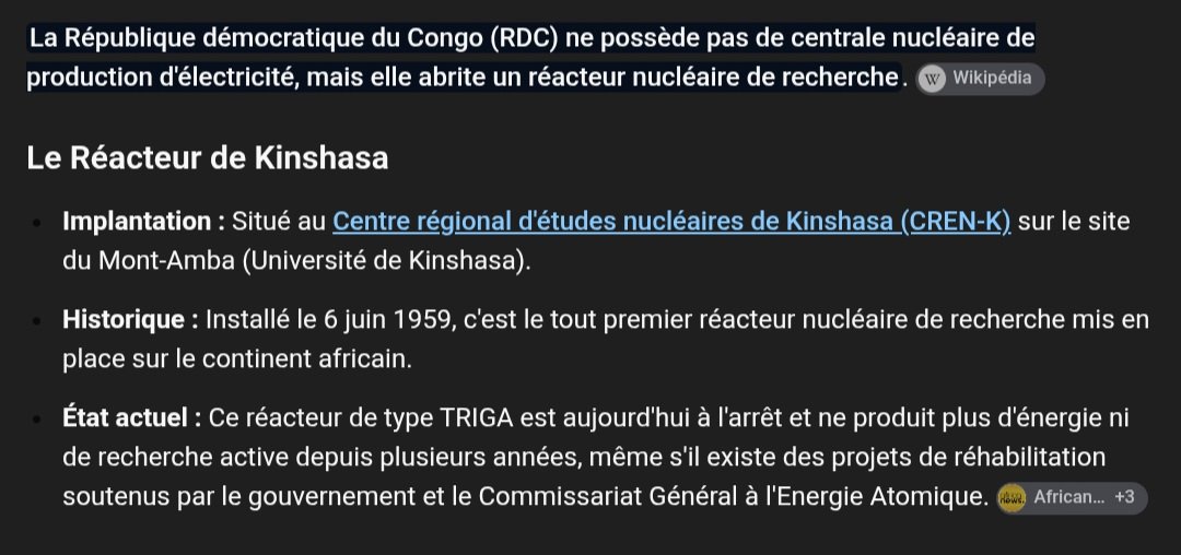 243KYM's tweet photo. @FelixMugenzi @PatrickMuyaya @kamba82 @michombero @iRusagara @albcontact @FabRugumire @FilsDeBoncoeur @gatetedemanager @RGisanintwari Je comprends que Monsieur  vous n'êtes pas informé  que la rdc a un programme  nucléaire depuis 1959 et pareil pour  le programme spacial https://t.co/1ScOK6GXZK
