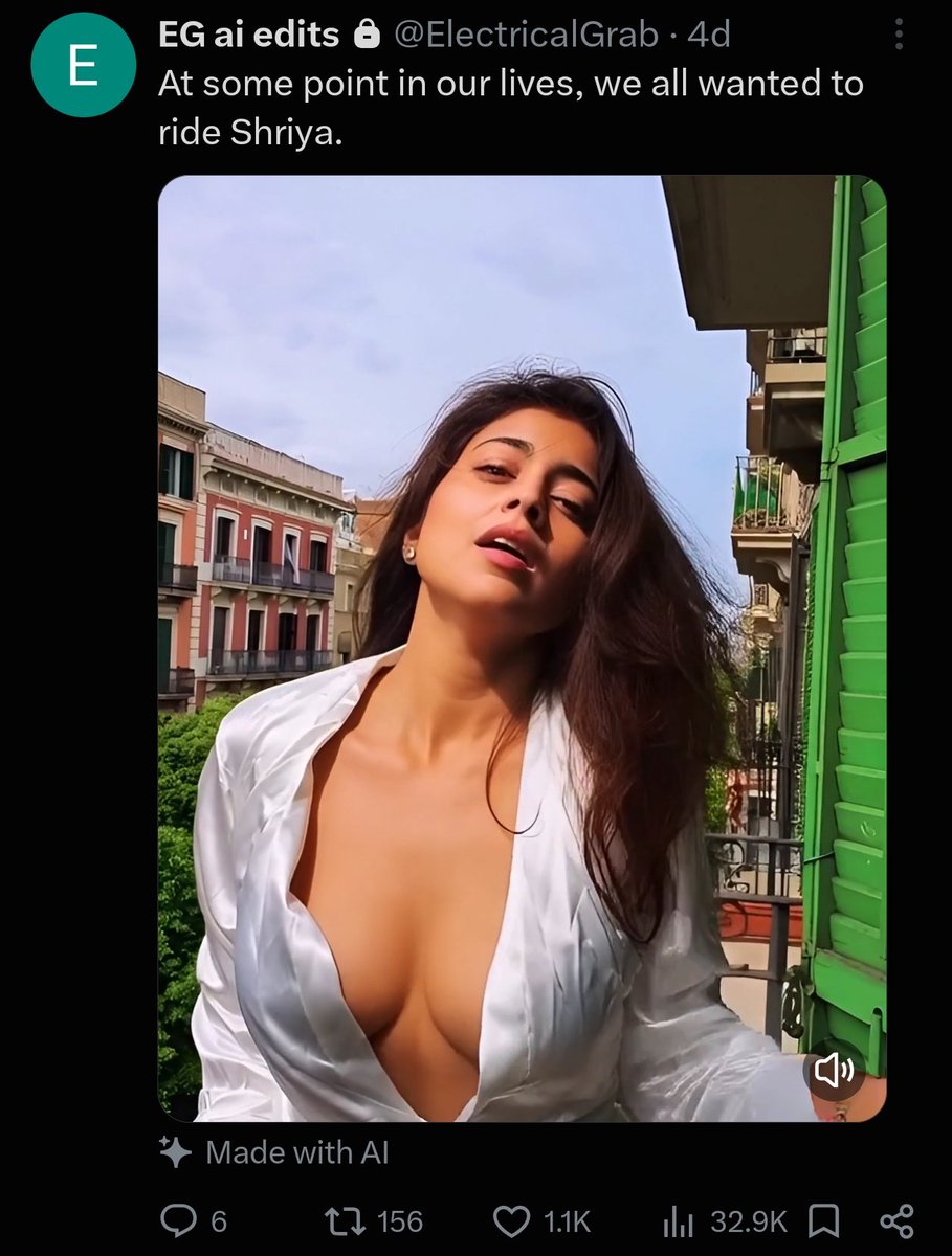 EGaiedits's tweet photo. Follow @ElectricalGrab for ai videos on your favourite actresses🔥. In frame Shriya Saran. https://t.co/Wj90wQunOB