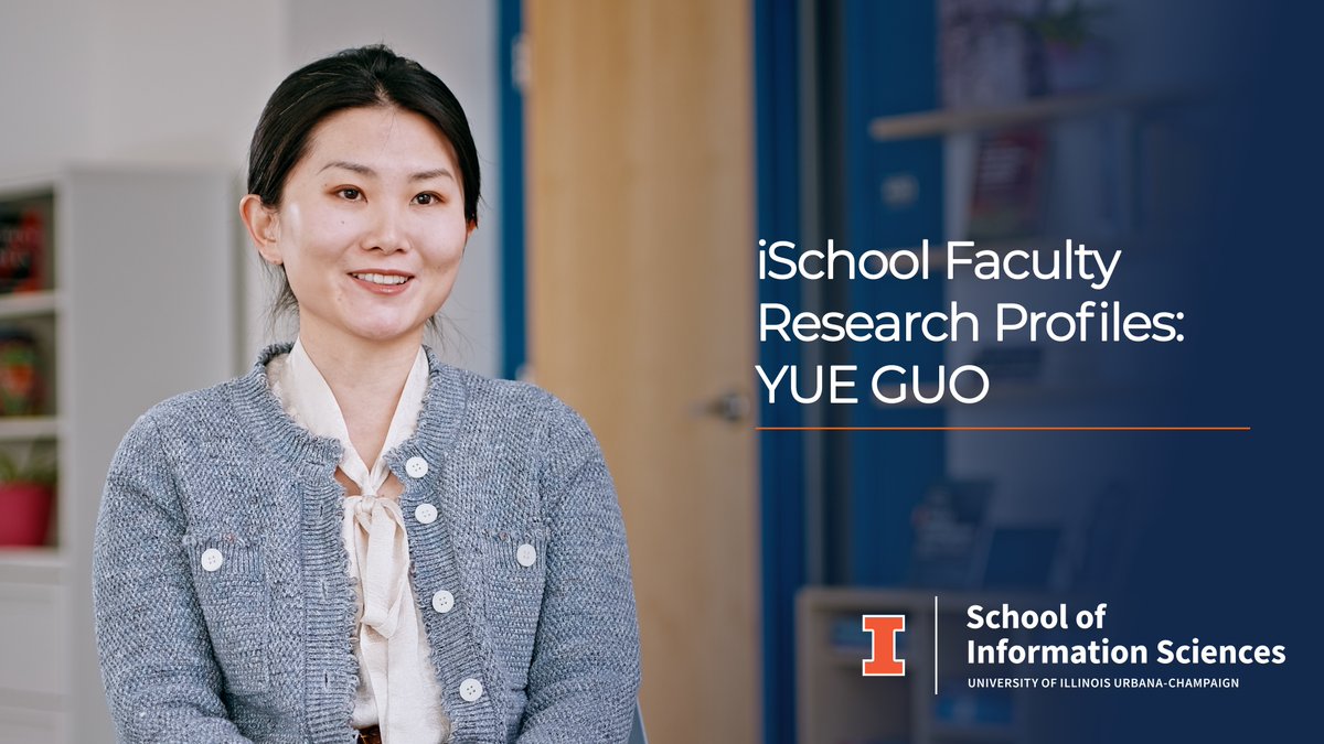 iSchoolUI's tweet photo. How can AI help patients better understand their health? #iSchoolUI Asst. Prof. Yue Guo explores how she’s making medical AI more accessible and understandable, helping patients navigate complex health information and get answers when they need them. ▶️ https://t.co/XFzRkKmnb6 https://t.co/6R2k6yVLgs