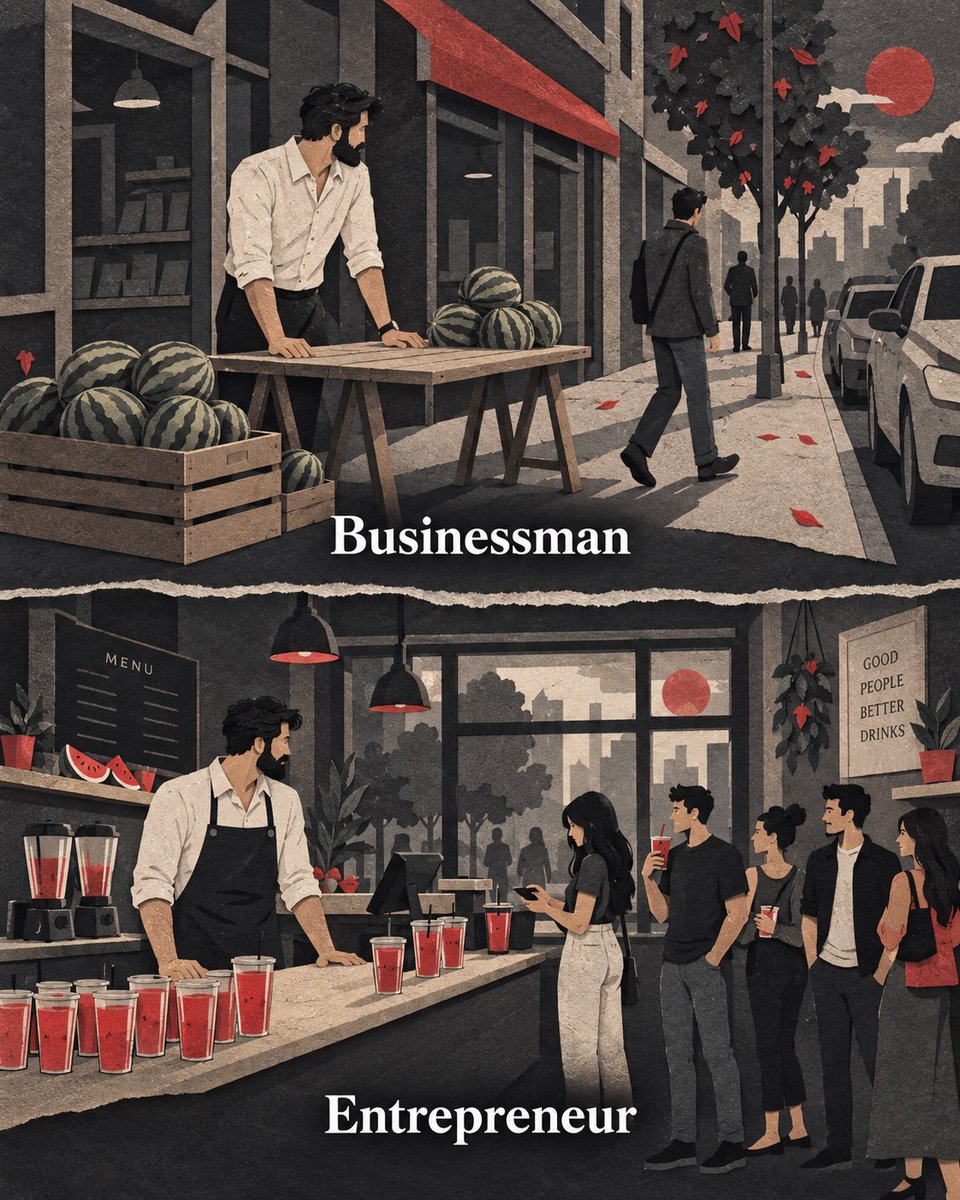 MichaDeninno's tweet photo. Most people sell an ingredient. Entrepreneurs build a business around it. The difference lies in how you view what you sell. A sidewalk table can become a store. A simple product can become a brand. A skill can become a service. An ordinary idea https://t.co/1ivfxEKfFf