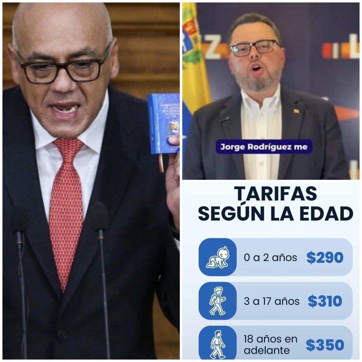 maibortpetit's tweet photo. 🇻🇪 CINISMO DEL CHAVISMO CON LA DOLARIZACIÓN

Caracas, Venezuela. Jorge Rodríguez abrió un procedimiento contra Antonio Ecarri por sugerir la dolarización del país. Se ofendieron y apelaron a la Constitución.

Hoy, el Servicio Administrativo de Identificación, Migración y Extranjería (SAIME) publica el precio de los pasaportes en dólares.

El dólar parece ser una moneda exclusiva para el régimen, mientras al pueblo le exigen utilizar un bolívar devaluado.

El método recuerda al modelo cubano del CUC y el peso cubano.