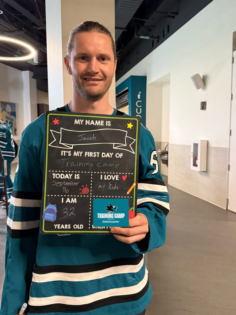 SanJoseSharks's tweet photo. HAPPY FIRST DAY OF CAMP! 

#TurnItAllTeal | @Ticketmaster https://t.co/vy62LAl3IY