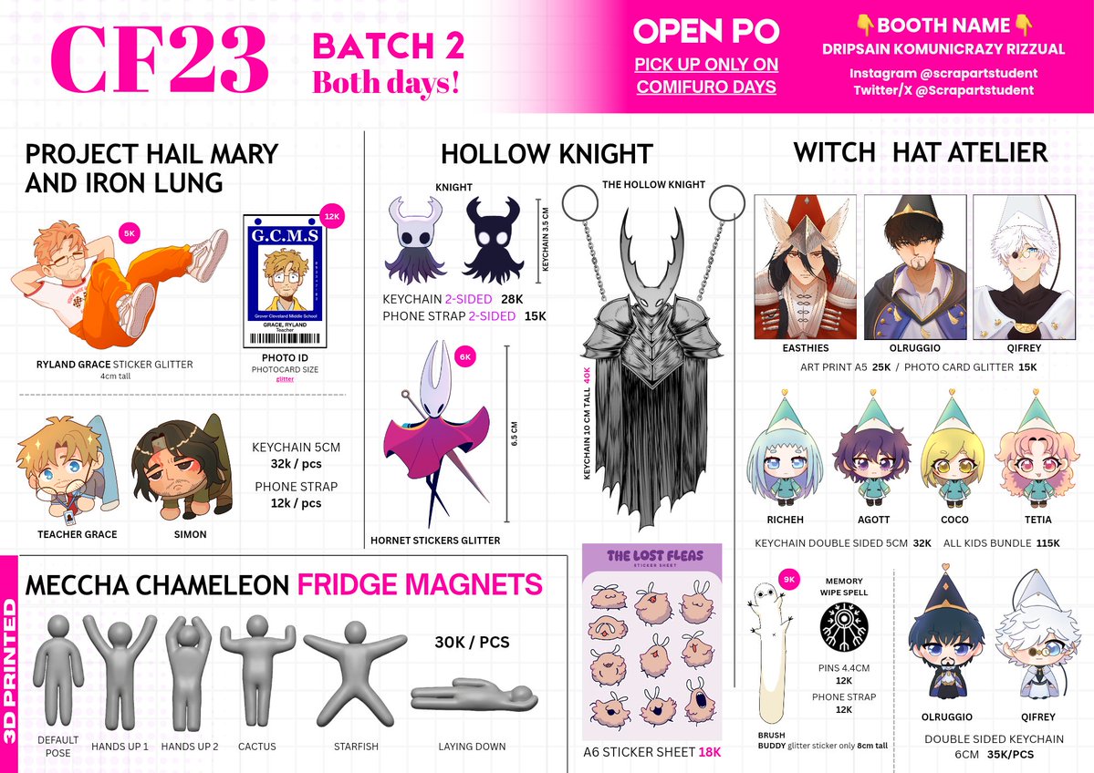 k1ppiy's tweet photo. SECOND BATCH is here ‼️ 
❤️&amp;🔄 are very appreciated 🤍 
Scrapartstudent's #CF23 

📌 ICE BSD
DRIPSAIN KOMUNICRAZY RIZZUAL (booth no. TBA)
📅 Batch duration : 18 Sept - 25 Sept

🔗: https://t.co/s9c9a8mXuA

#CF23Catalogue #comifuro23 #Comifuro23Catalogue #MCYT https://t.co/owhOeR5YZb