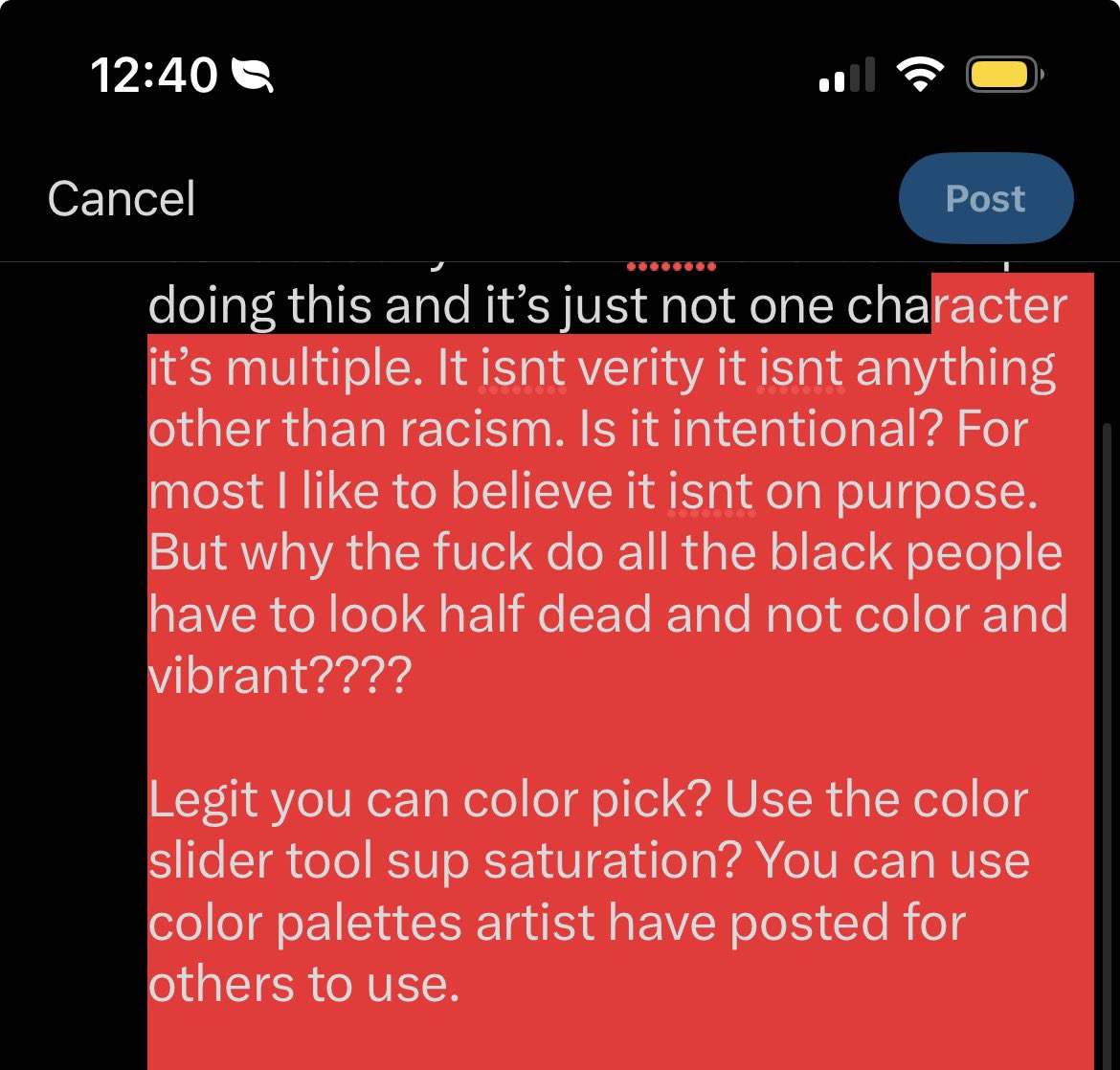 NarrativeEntity's tweet photo. @_Epana_ @nekitoototo It is not the same, the issue is that alot of artist inherently keep making poc, specifically BLACK people so grey and ashy. And you could get away with the fact that he’s literally a corpse! So ofc he looks deathly ill BUT alot of artist keep doing this and it’s just not one https://t.co/SPLVRlxjgl