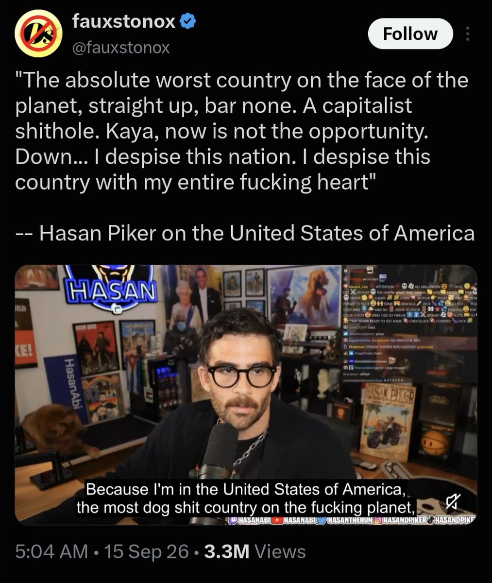 Noahpinion's tweet photo. I'd say it's pretty obvious what the war on Hasan Piker is about. The guy is a total shitbag. https://t.co/ipH0nEfwFI