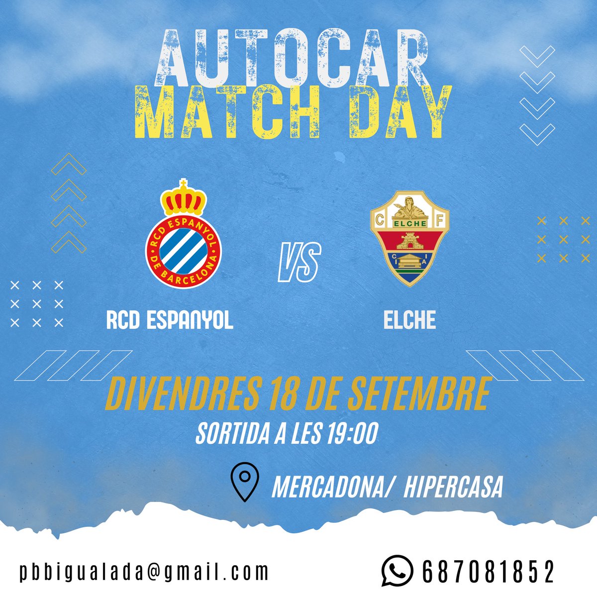 pbbigualada's tweet photo. 📢 DESPLAÇAMENT A L’ESTADI

Demà toca sortir de casa i anar tots junts cap a l’estadi! 🔵⚪️

📍 Punt de trobada: Mercadona, Av. de Catalunya, 7, 08700 Igualada, Barcelona
🕖 Hora: 19:00 h

👉 Si vens, confirma la teva assistència!

Demà, tots junts cap a l’estadi!💙🤍 https://t.co/mHTCk9uhD1