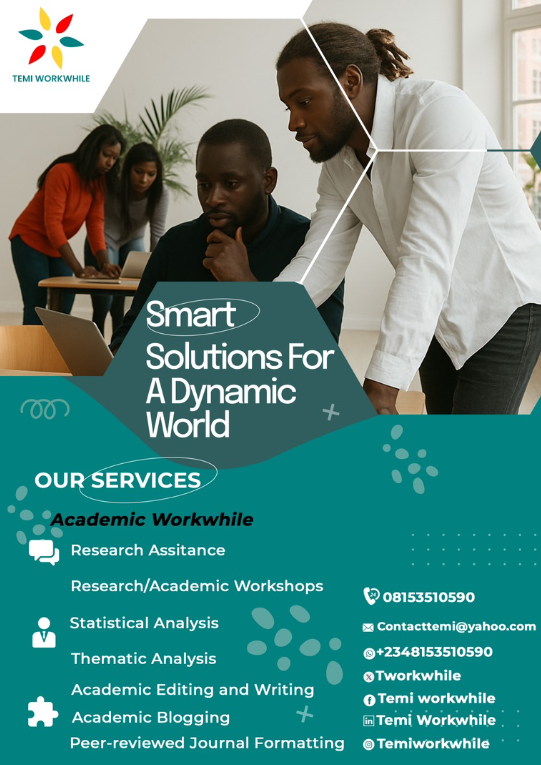 TheTemiOmosebi's tweet photo. Text @TWorkwhile or Temi (me) for research assistance, research data analysis and academic writing services. You can even request proof of our excellent work before anything else.

Kindly retweet. https://t.co/8FOtXi4vGd