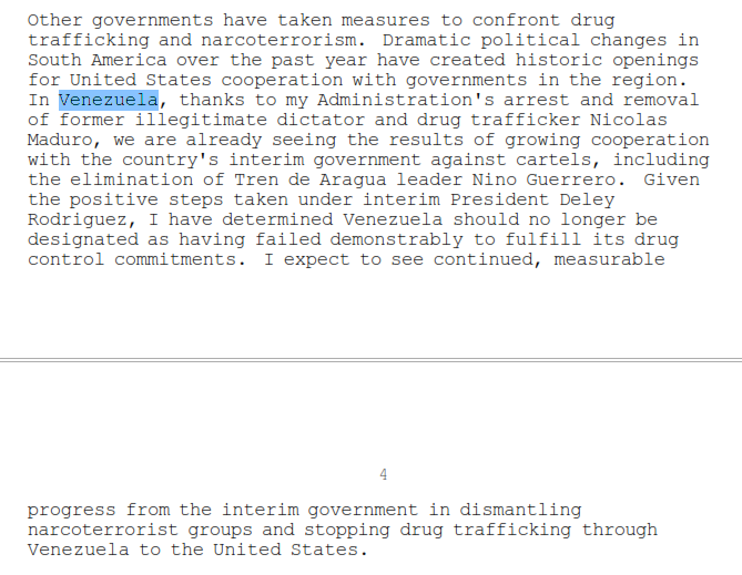 APjoshgoodman's tweet photo. Trump drops Venezuela from U.S. blacklist of countries not doing enough to fight drug trafficking.

Says Colombia, under @AbelardoPTE, is "poised to resume its place as [U.S.'] foremost partner" in drug war but Mexico must do "far more," including attacking public corruption!!! https://t.co/II8DgCLfqW