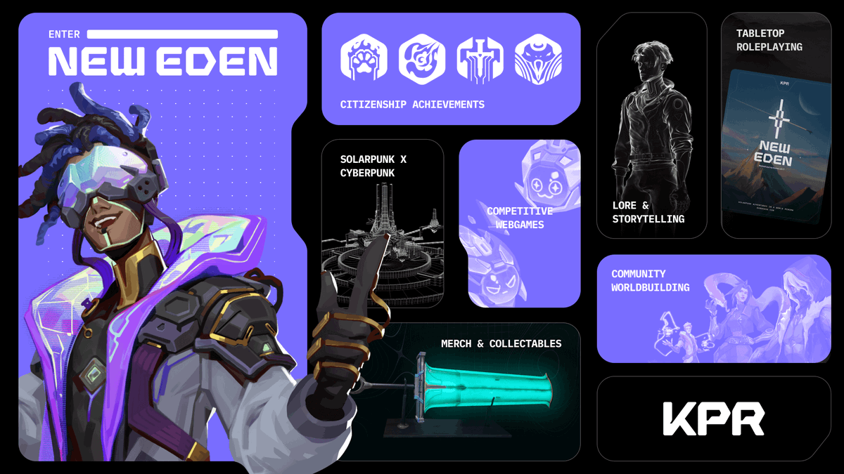 KPRVERSE's tweet photo. // ROADMAP AHEAD

KPR is a collaborative worldbuilding experience, built through community.

As we reach the halfway point of S1 of New Eden Dreams, here's an update on what's ahead.

Through our product offerings we invite everyone into New Eden to explore our world!

🧵➕➕➕