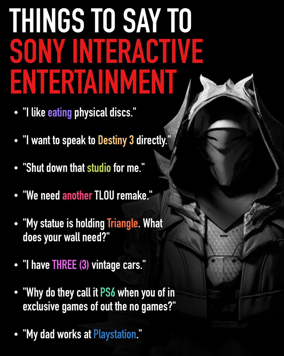 destiny_thememe's tweet photo. Things to say to Sony Interactive Entertainment: https://t.co/aDKOcuIWlC