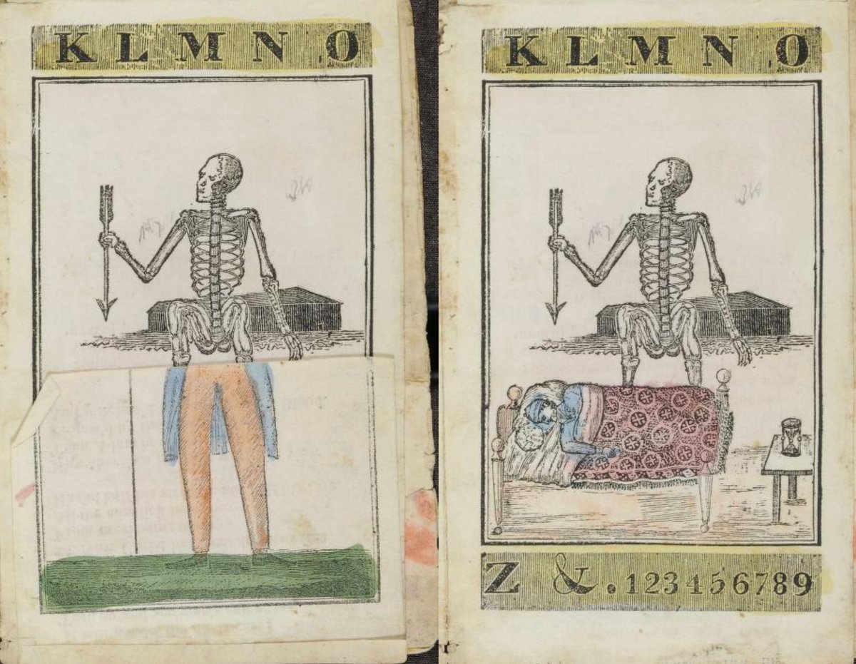 PublicDomainRev's tweet photo. Various versions of a 19th-century “flap book” titled Metamorphosis enabled children to turn Adam into Eve into a mermaid, a lion into a griffin into an eagle — all while learning about the inevitability of death: https://t.co/PeQrzrOaex https://t.co/z8Xi5H85Ua