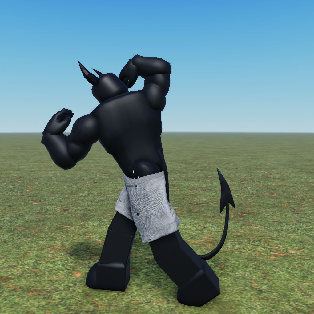 L30n_russianguy's tweet photo. Sleep Paralysis Demon (Roblox Bara) | Tags: #kogito #Roblox #bara #robloxbara #leaning #Laying #Muscle #Flex #MuscleFlex #1boy #Demon #Male #BlackBody #Horns #Tail #1eye #Shorts #WhiteShorts #SFW #Game #3D #MicrosoftPaint #Edited https://t.co/gSmyRiLhbU